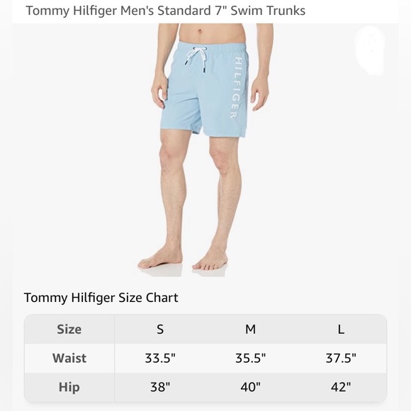 Tommy Hilfiger baby blue standard 7” swim trunks size Medium - Picture 9 of 12
